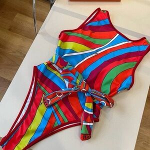 Colorful Striped Swimsuit